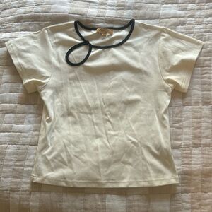 Vrg Grl white tee shirt tshirt with cut out detail